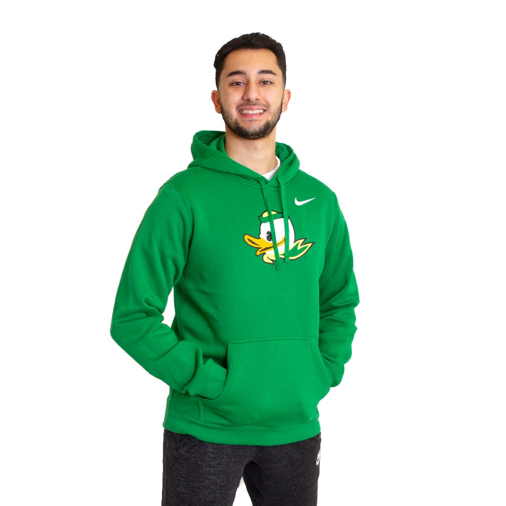 Fighting Duck, Nike, Green, Hoodie, Cotton, Men, Pullover, Sweatshirt, 342084
